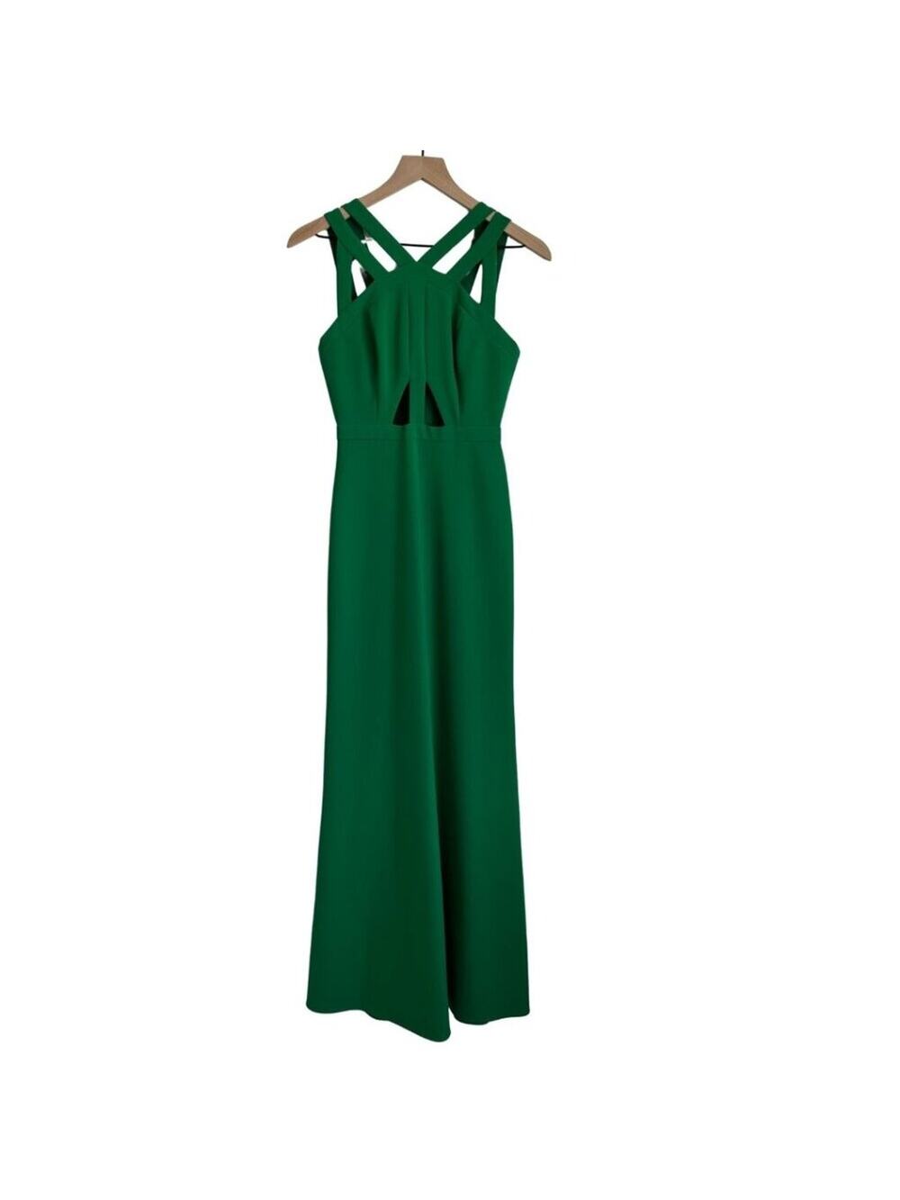 BCBG Max Azria Cut Out Maxi Dress Green 0